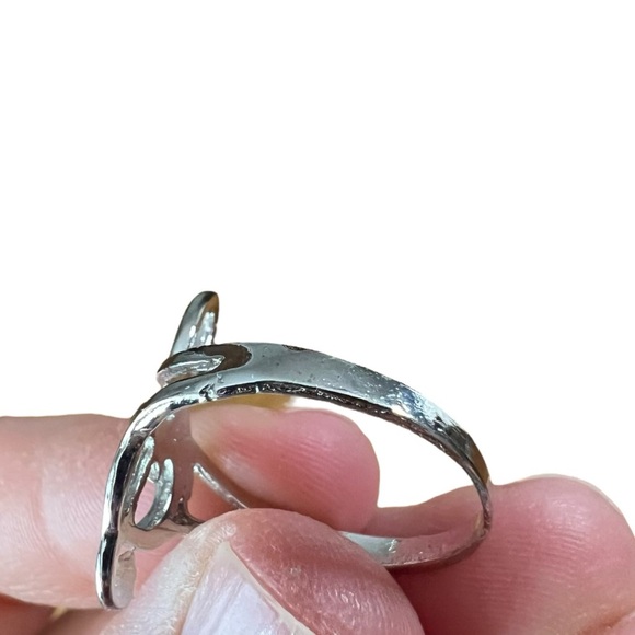 Silver Tone Dainty Treble Clef Music Thin Band Ring - Picture 7 of 11